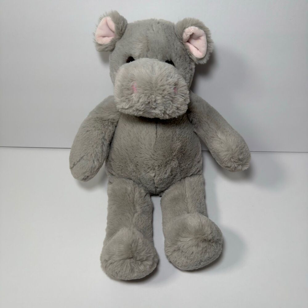Bearington Collection Humphry Hippo Plush 15" Gray Stuffed Animal Hippopotamus